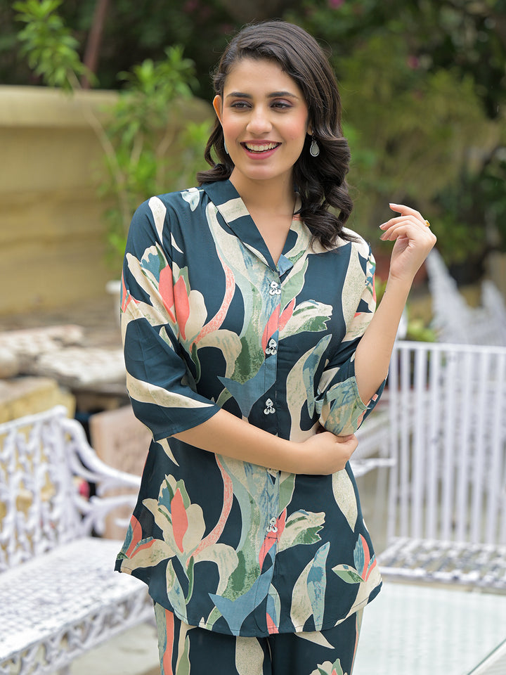 Divena Crystal Viscose Muticolor Digital Print Co-ords Sets