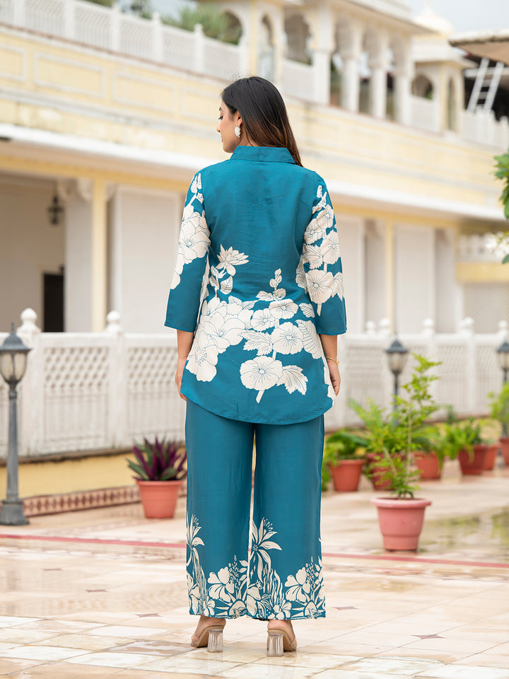 Divena Teal Muslin Co-ords sets