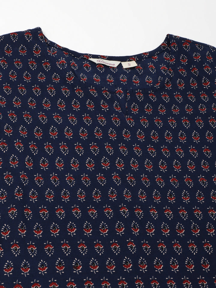 Divena Blue Printed Loungewear /Nightwear
