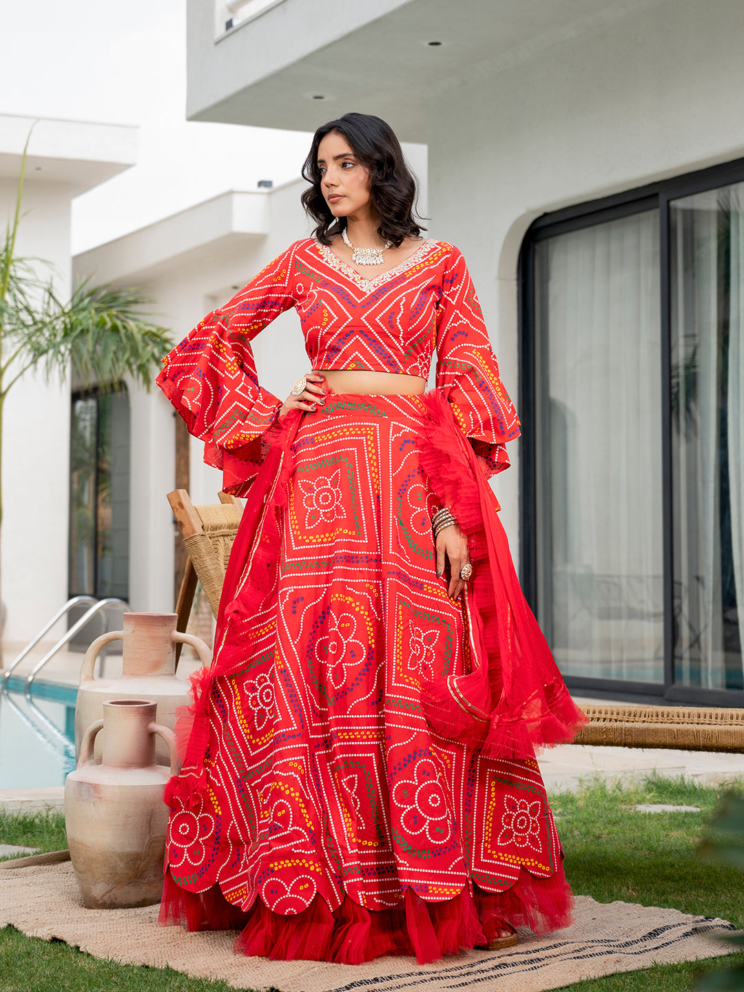 Cotton Lehenga Ladies Wear Lehenga Divena Bandhani Printed Cotton Lehenga Blouse With Dupatta Cotton Lehenga Ladies Wear Lehenga Divena Bandhani Printed Cotton Lehenga Blouse With Dupatta
