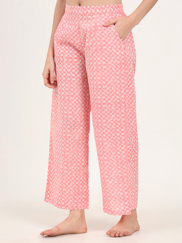 Divena Light Pink Cotton Night Suit Set for women