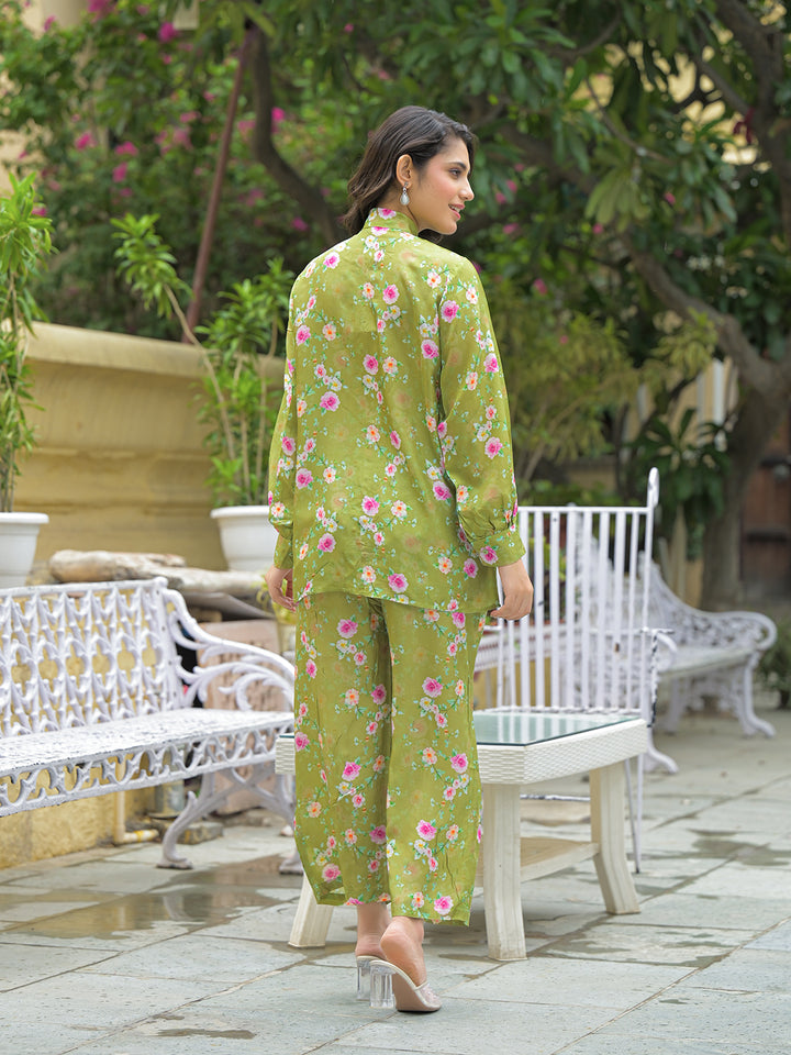 Divena Muslin Green Printed Co-ords Sets
