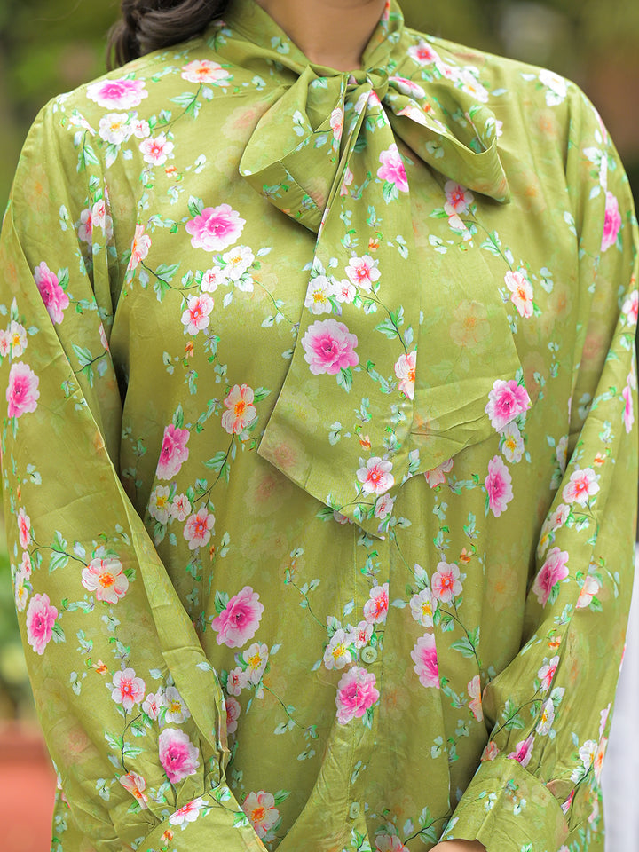 Divena Muslin Green Printed Co-ords Sets