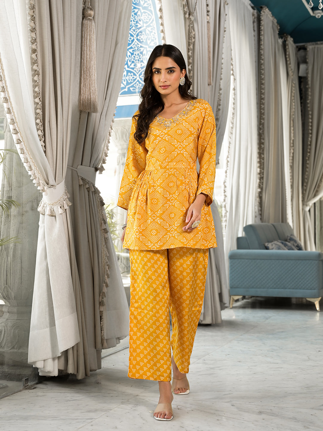 Yellow Printed Co-Ords Set For Womens at Rs 1800/set, Women Co-Ord Set in  Surat