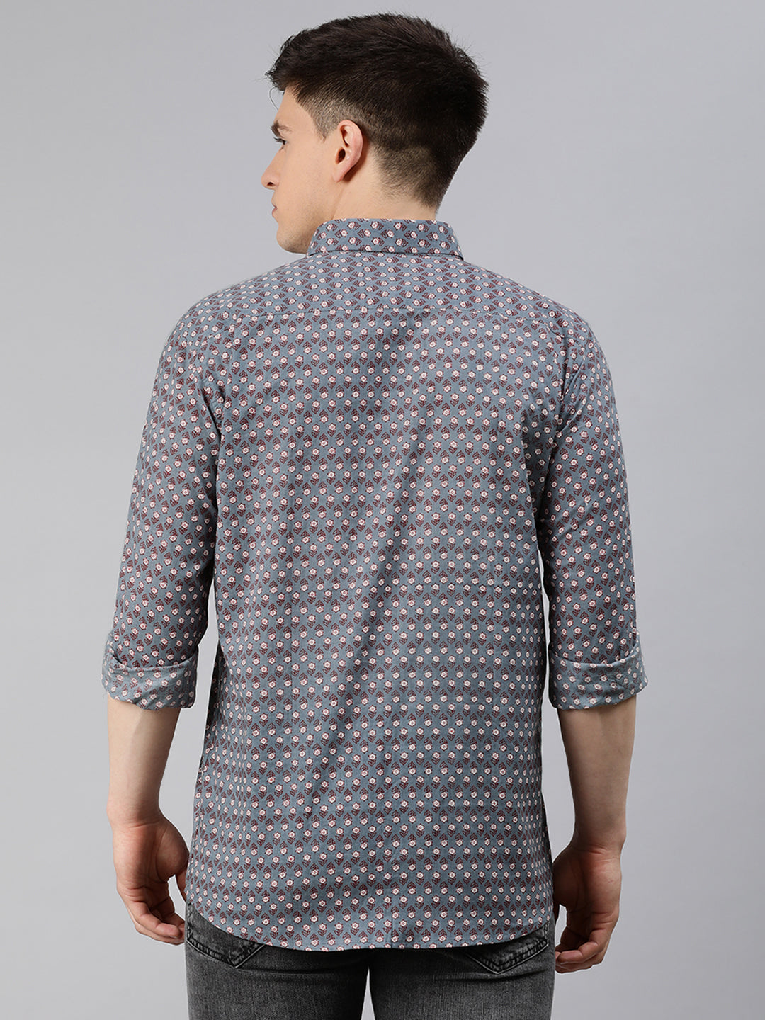 Millennial Men Grey Cotton  Full Sleeve  Shirt for Men-MMF0215