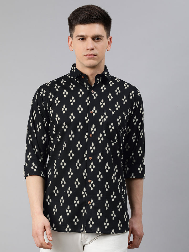Millennial Men Black & White  Cotton  Full Sleeve  Shirt for Men-MMF0217