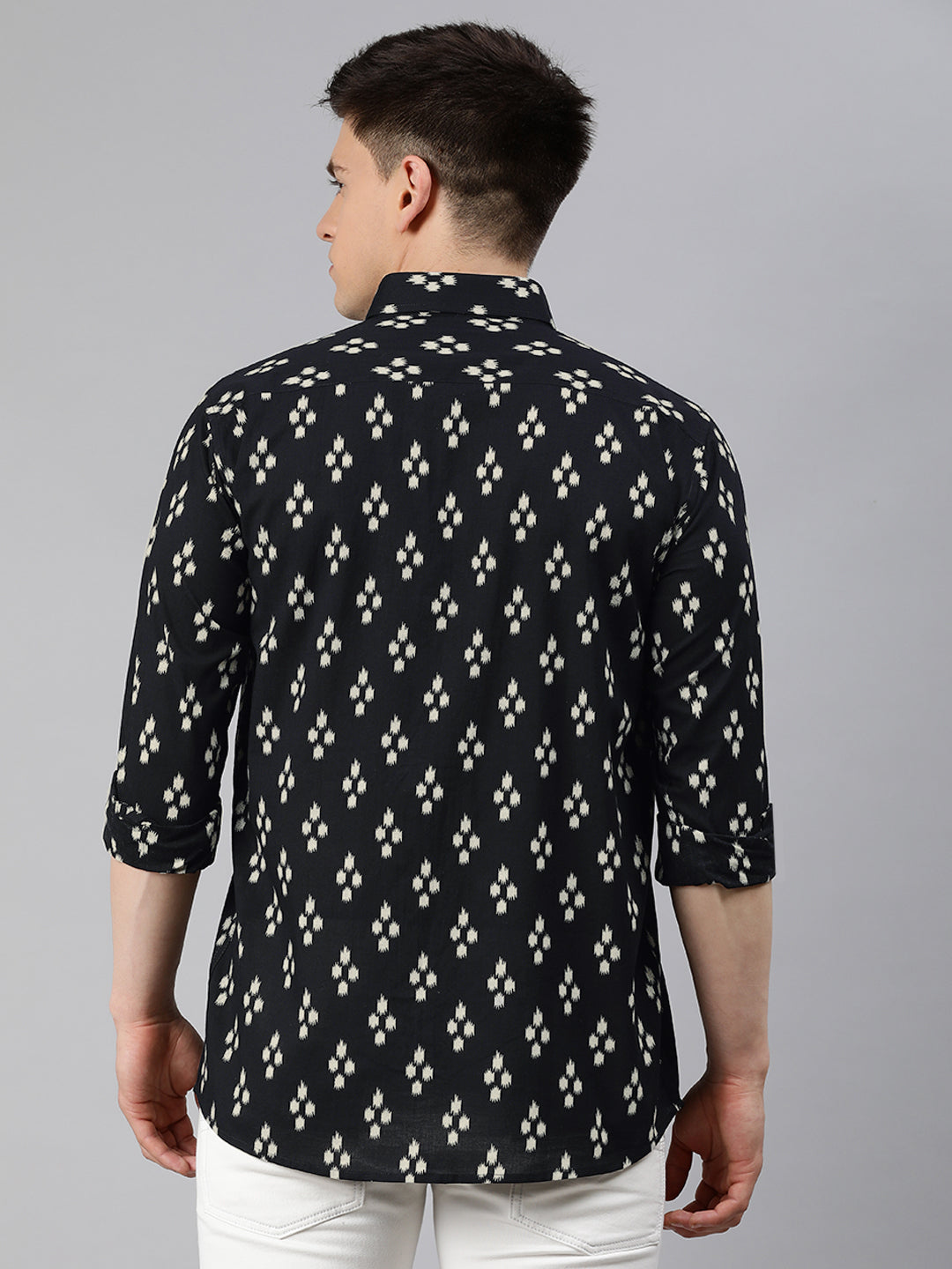 Millennial Men Black & White  Cotton  Full Sleeve  Shirt for Men-MMF0217