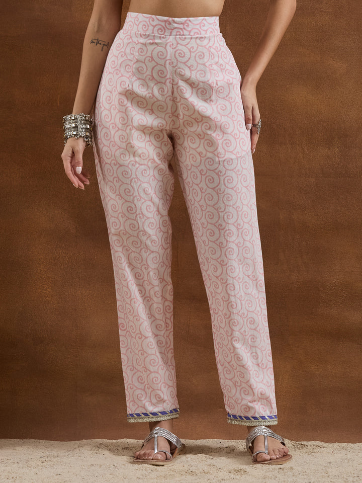 Divena Cotton Handblock Printed White Straight Fit  Kurta Sets