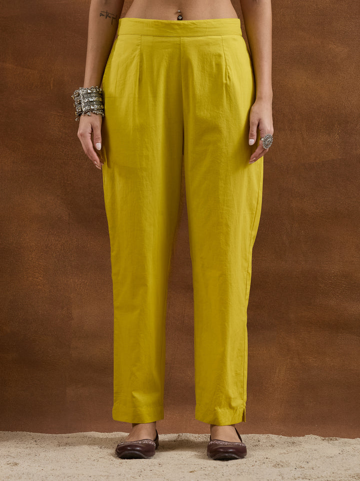 Divena Mustard Yellow Embroidered Anarkali Kurta Set