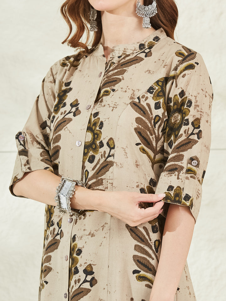 Divena Cream Rayon A-Line Kurta