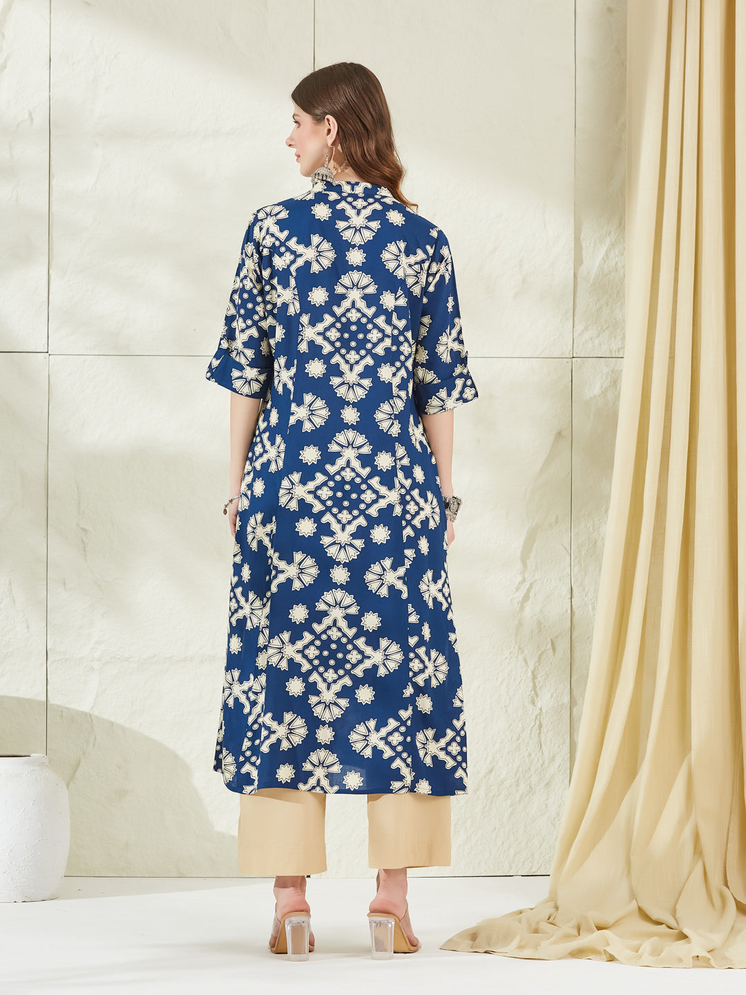 Divena Blue Rayon A-Line Kurta