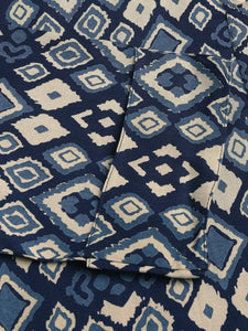 Divena Navy Blue Floral Digital Printed Straight Fold Sleeve Kurta