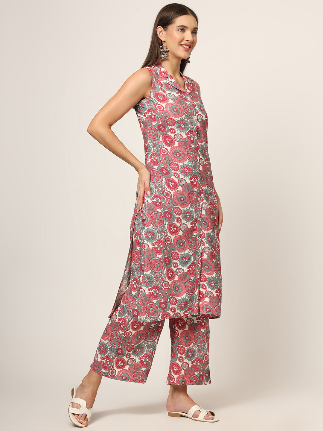 Divena Maroon Printed Rayon Fabric Straight Kurta