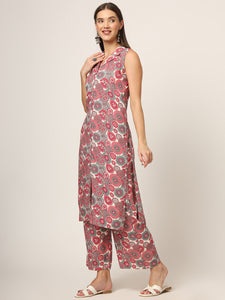 Divena Maroon Printed Rayon Fabric Straight Kurta