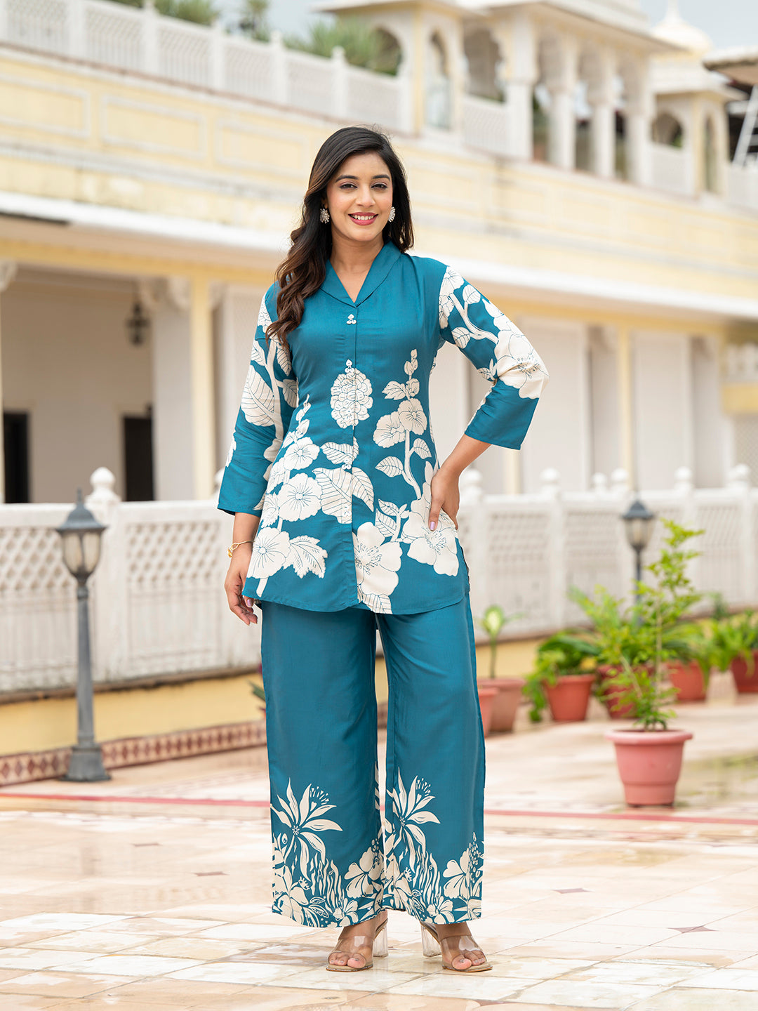 Teal Muslin Co-ords sets — view 1