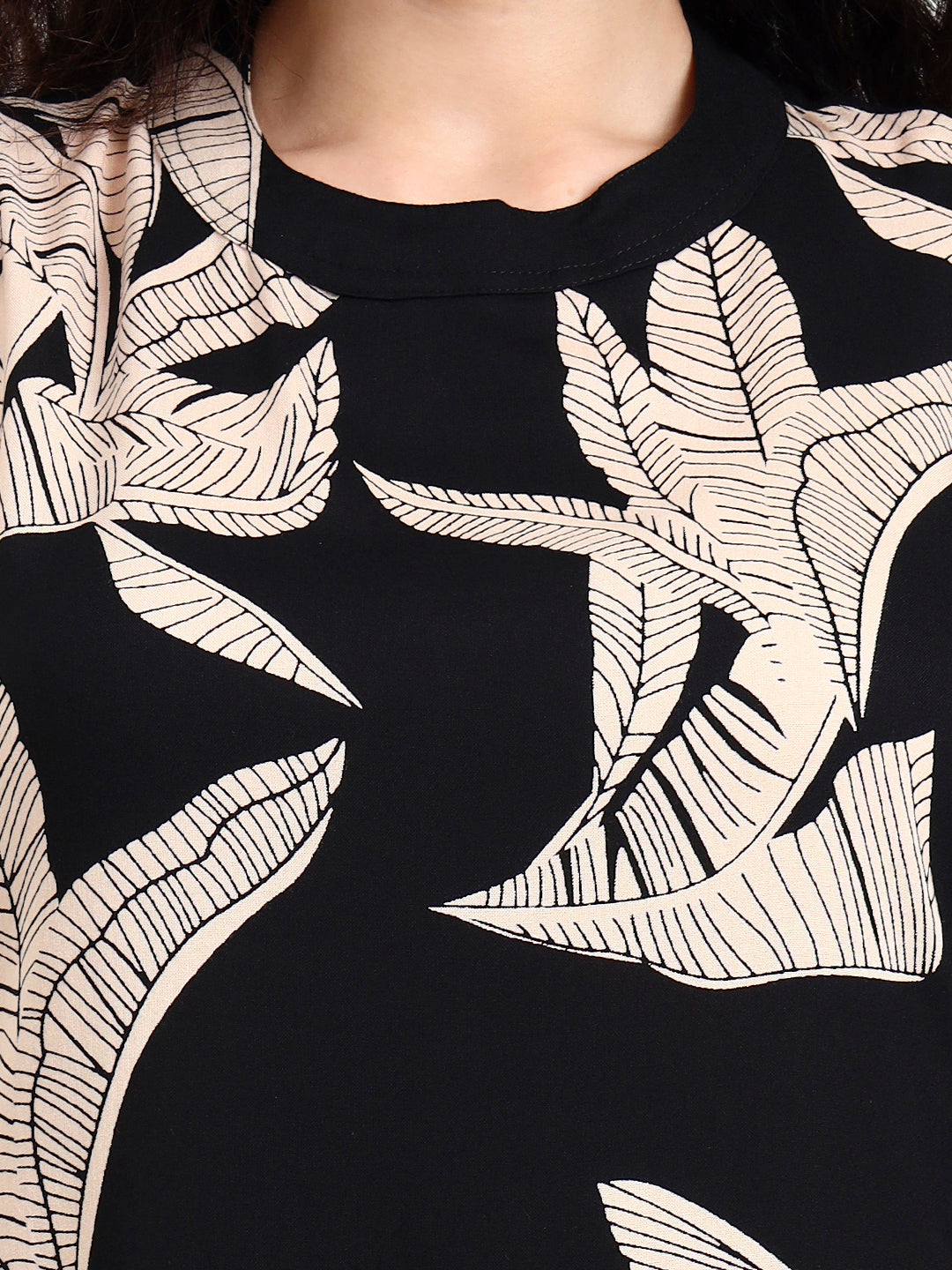 Divena Black Floral Printed Rayon Kurta Pant Sets