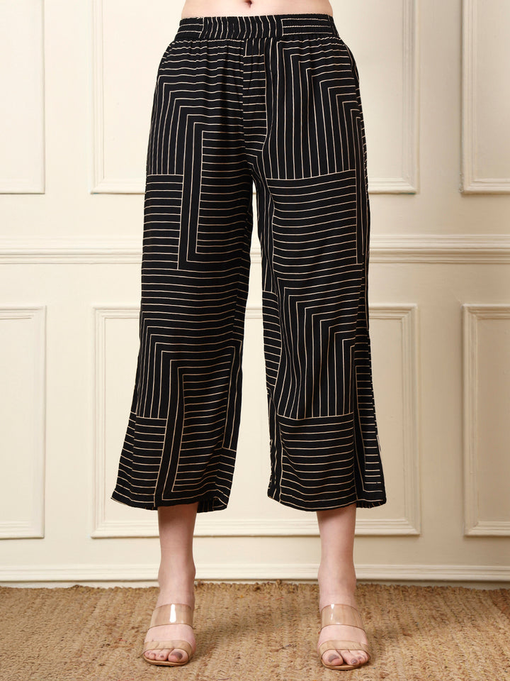 Divena Black Boat Neck Sleeveless Rayon Co-ords Sets