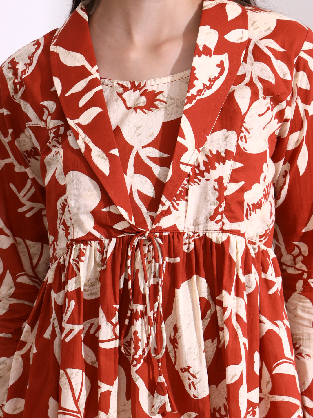 Divena Dark Orange Lepal Coller Peplum Top