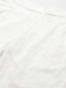 Divena Women Off-White Comfort Regular Fit Solid Cotton Cigarette Trousers