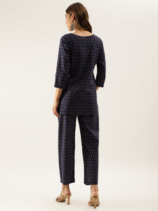 Divena Blue Printed Loungewear /Nightwear