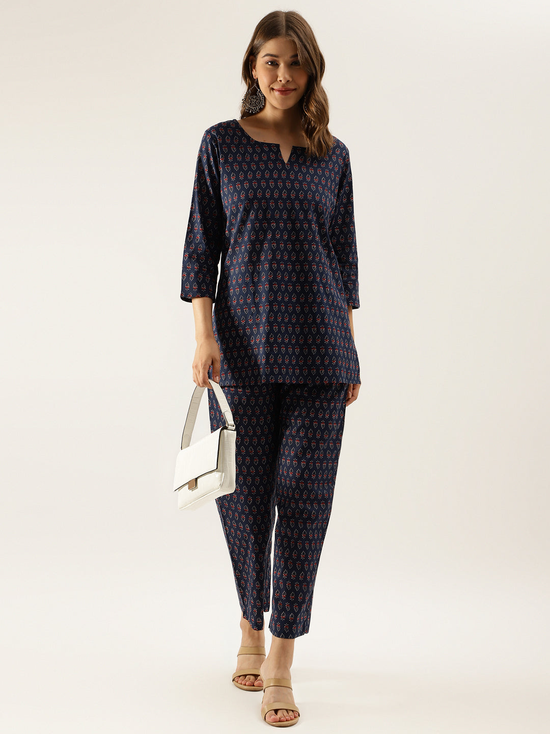 Divena Blue Printed Loungewear /Nightwear