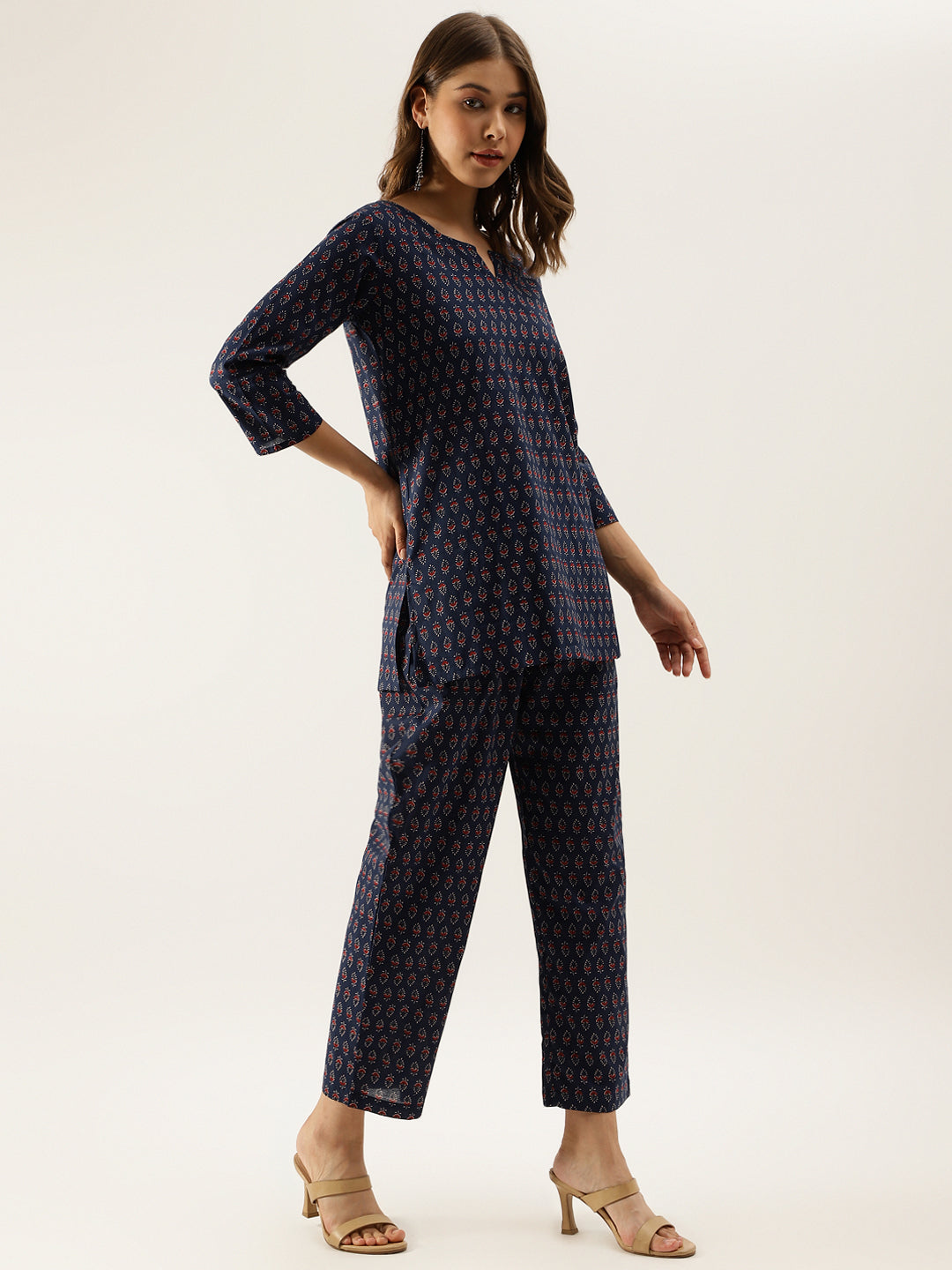 Divena Blue Printed Loungewear /Nightwear