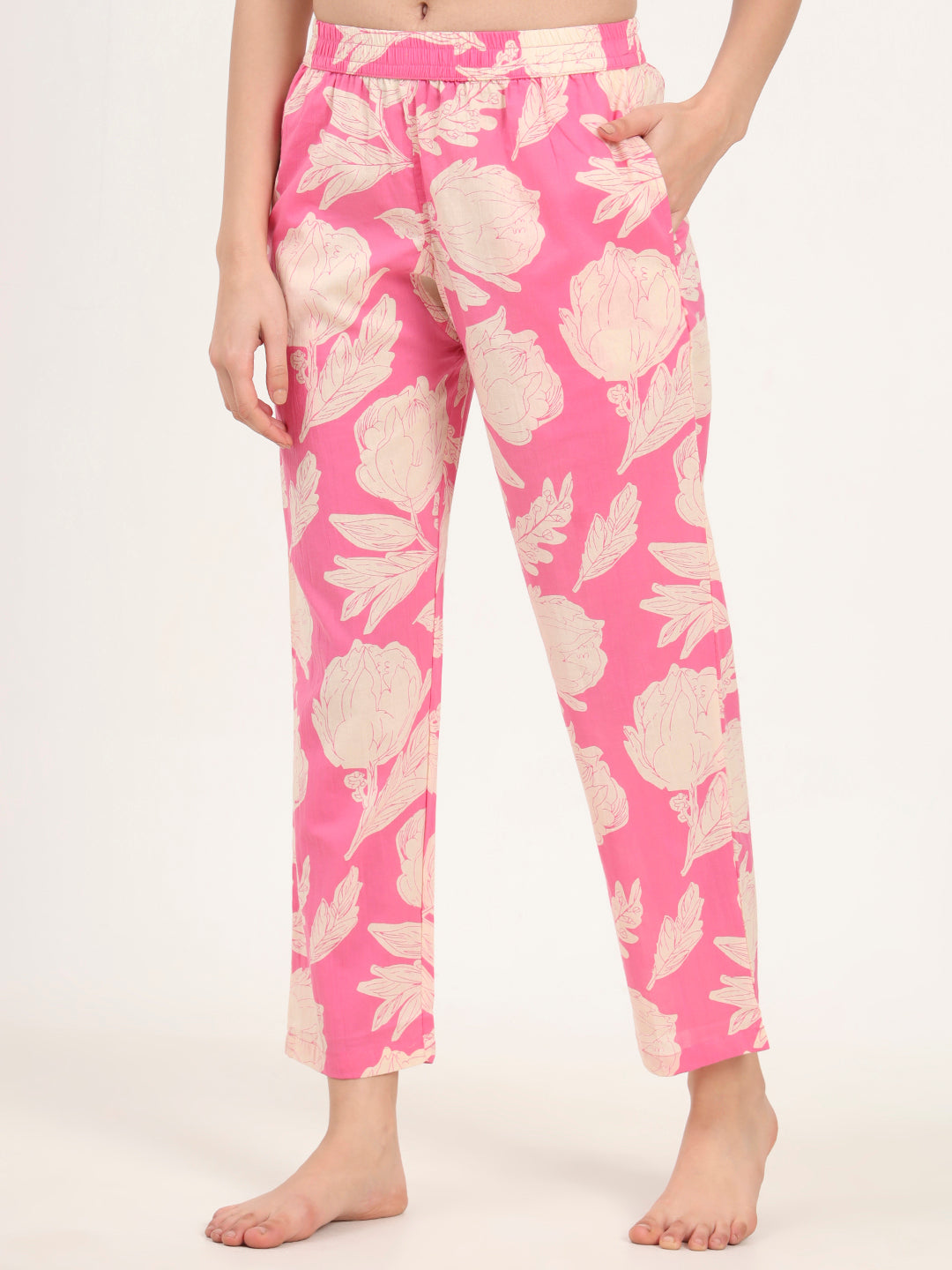 Divena Pink Round Neck Cotton Night Suits