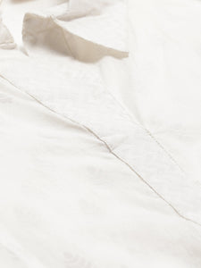 Divena White Khari Print Cotton Kurti With Palazzo Set