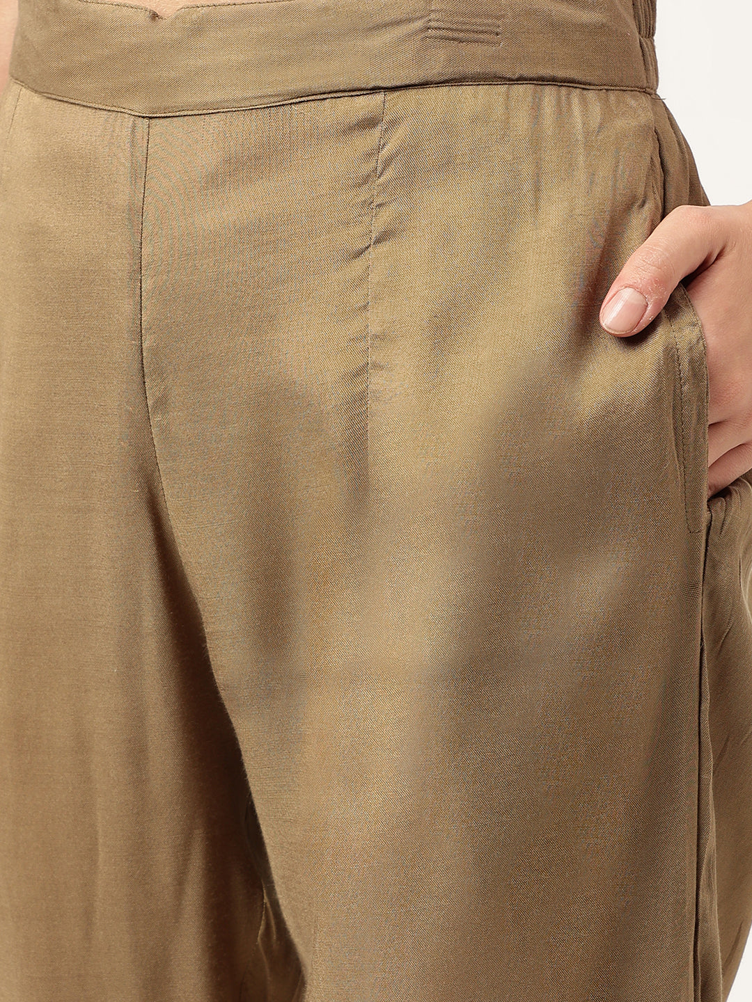 Divena Olive Embroidered Cotton Kurta Trouser with Dupatta Set