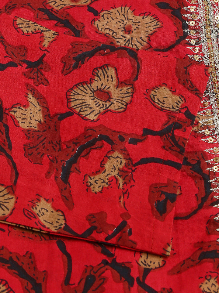 Divena Floral Printed Cotton Kurta with Sharara Set
