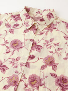 Divena Purple Floral Print Cotton Co-ord Set