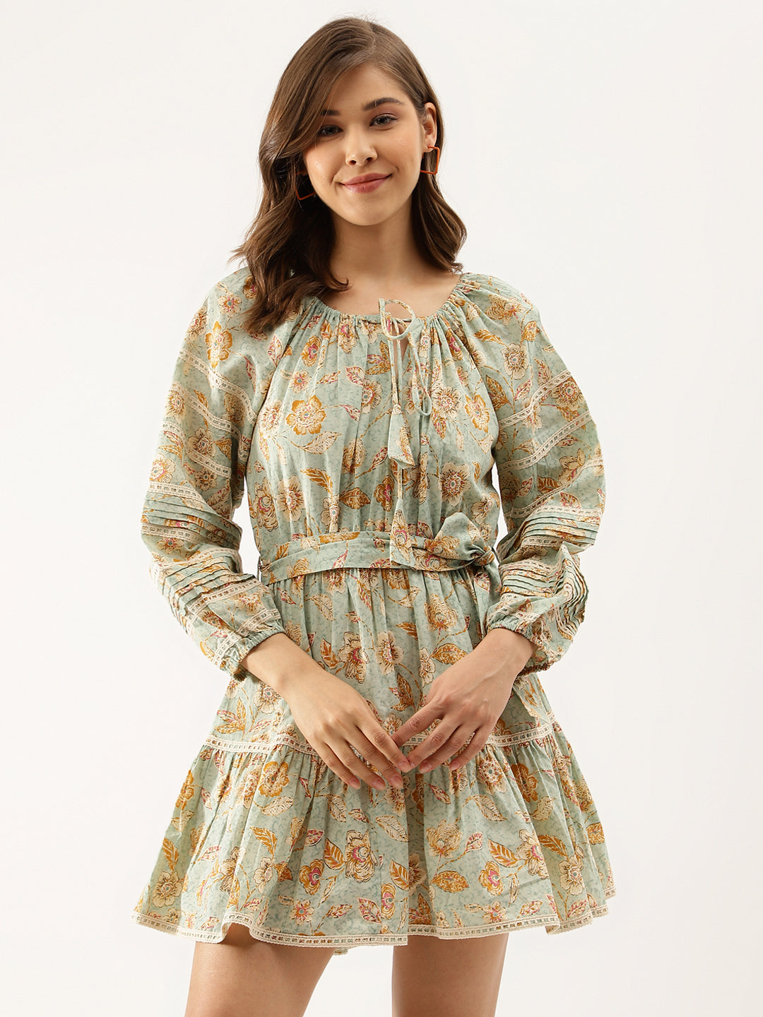 Sky Blue Floral Dress — view 1