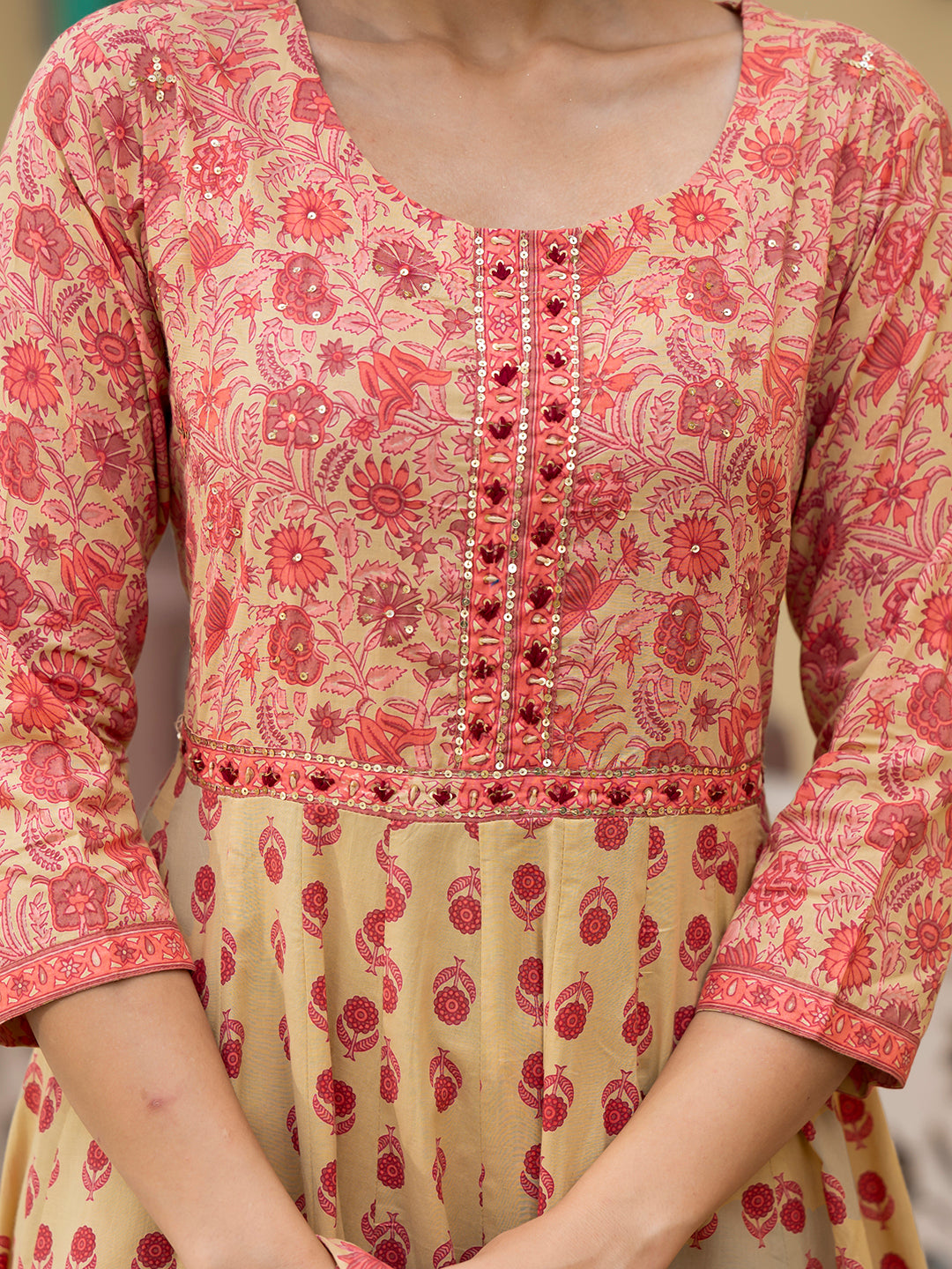 Kurta Cotton Anarkali IVY SPARK - Abito Premaman Stampa Floreale - Foto 11