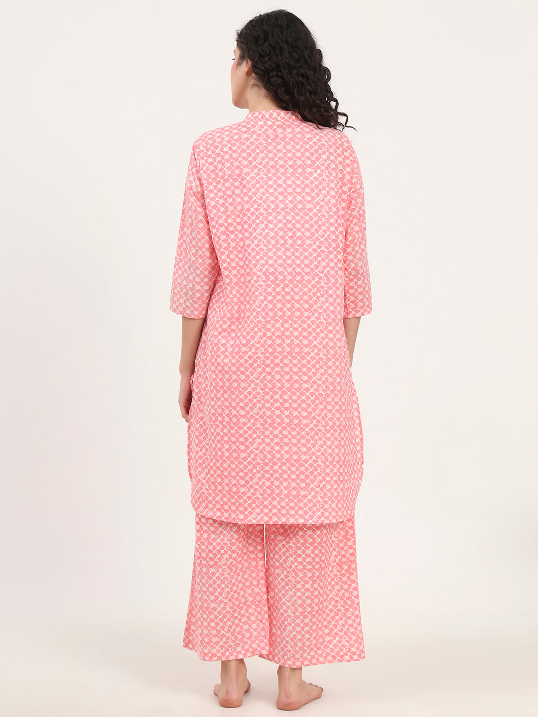 Divena Light Pink Cotton Night Suit Set for women