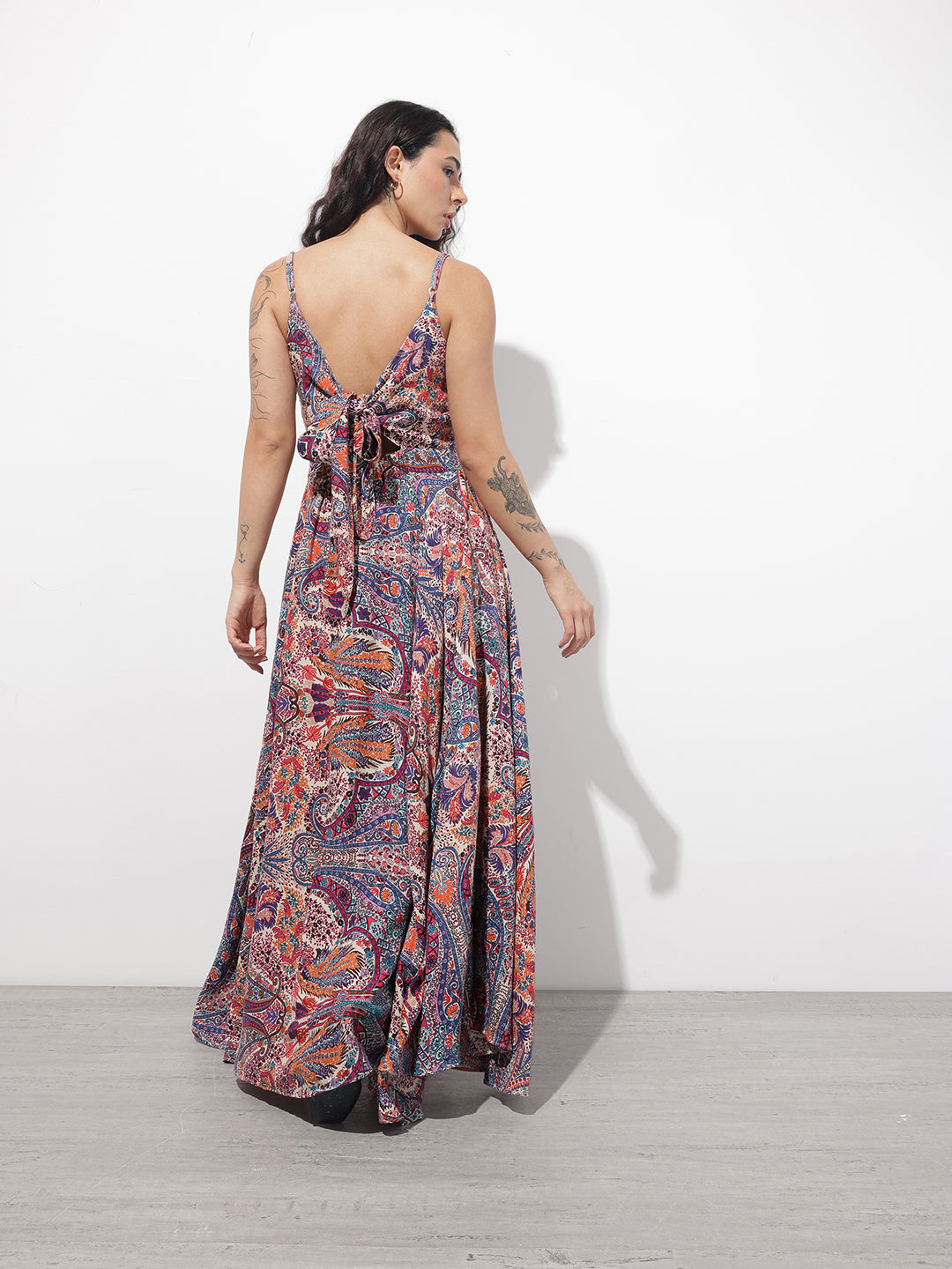 Divena Multi Colored Shoulder strap Rayon Dress