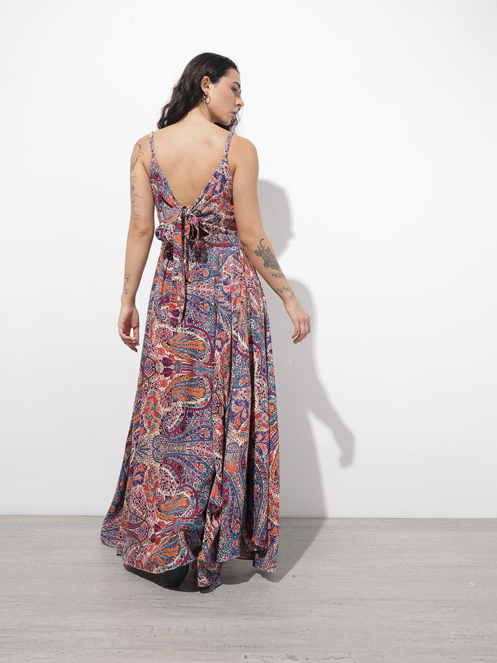 Divena Multi Colored Shoulder strap Rayon Dress