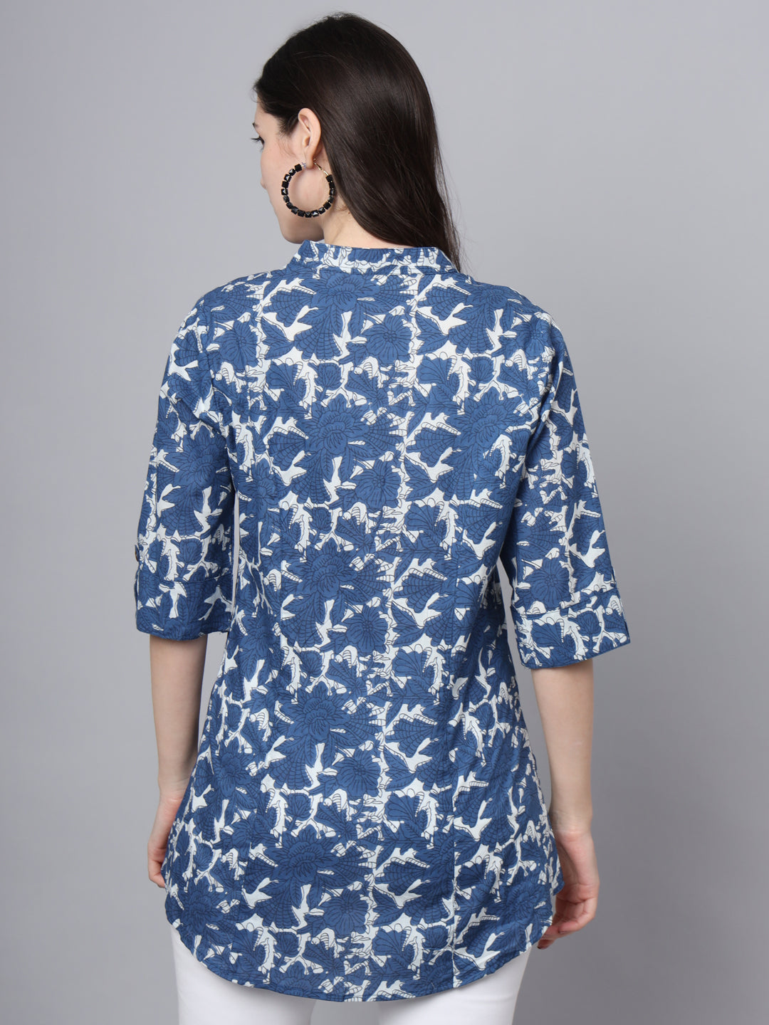 Divena Blue Cotton A-Line top