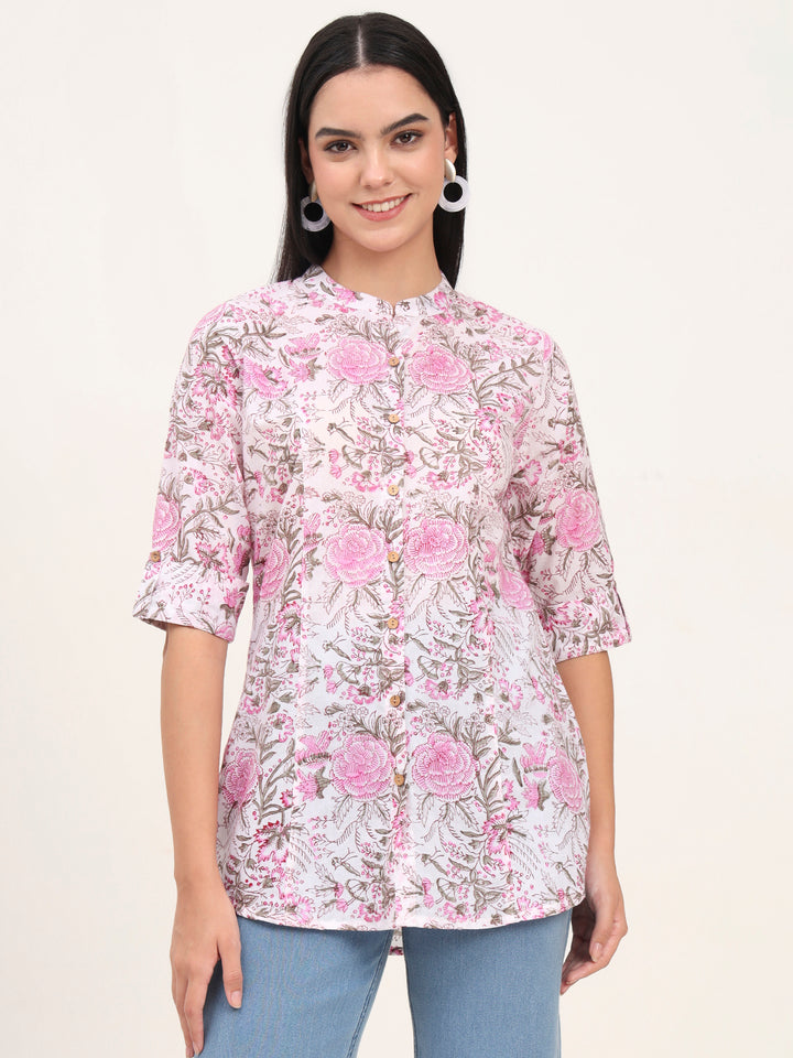 Divena White Cotton A-Line top