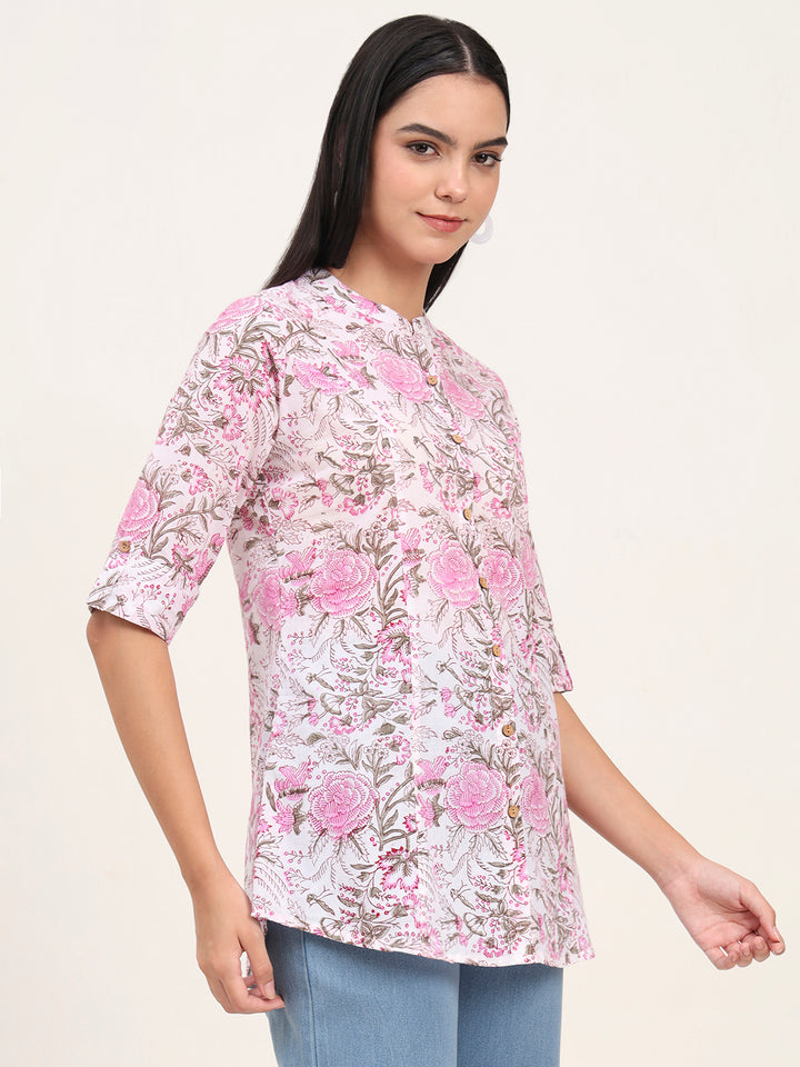 Divena White Cotton A-Line top