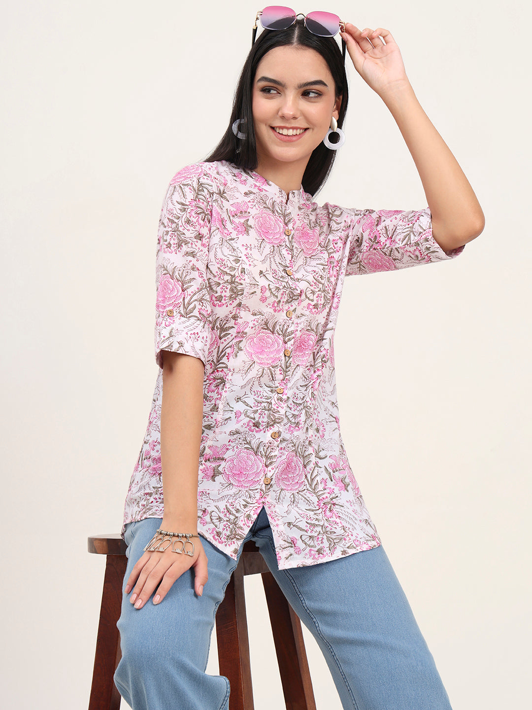 Divena White Cotton A-Line top