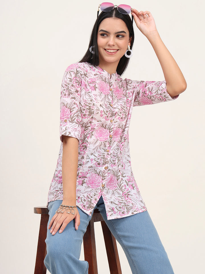 Divena White Cotton A-Line top