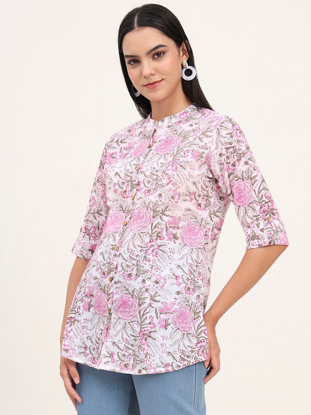 Divena White Cotton A-Line top