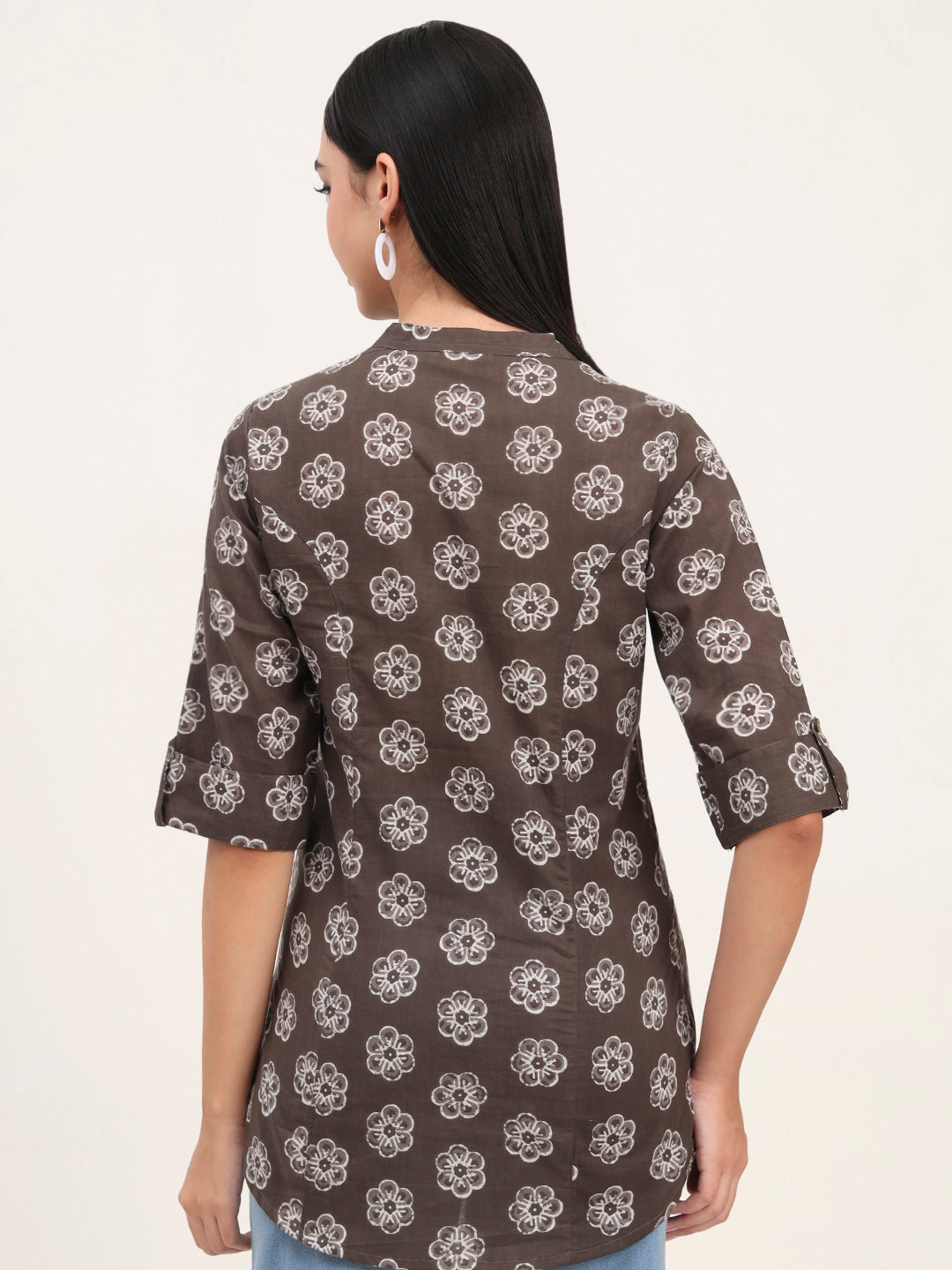 Divena Grey Cotton A-Line top
