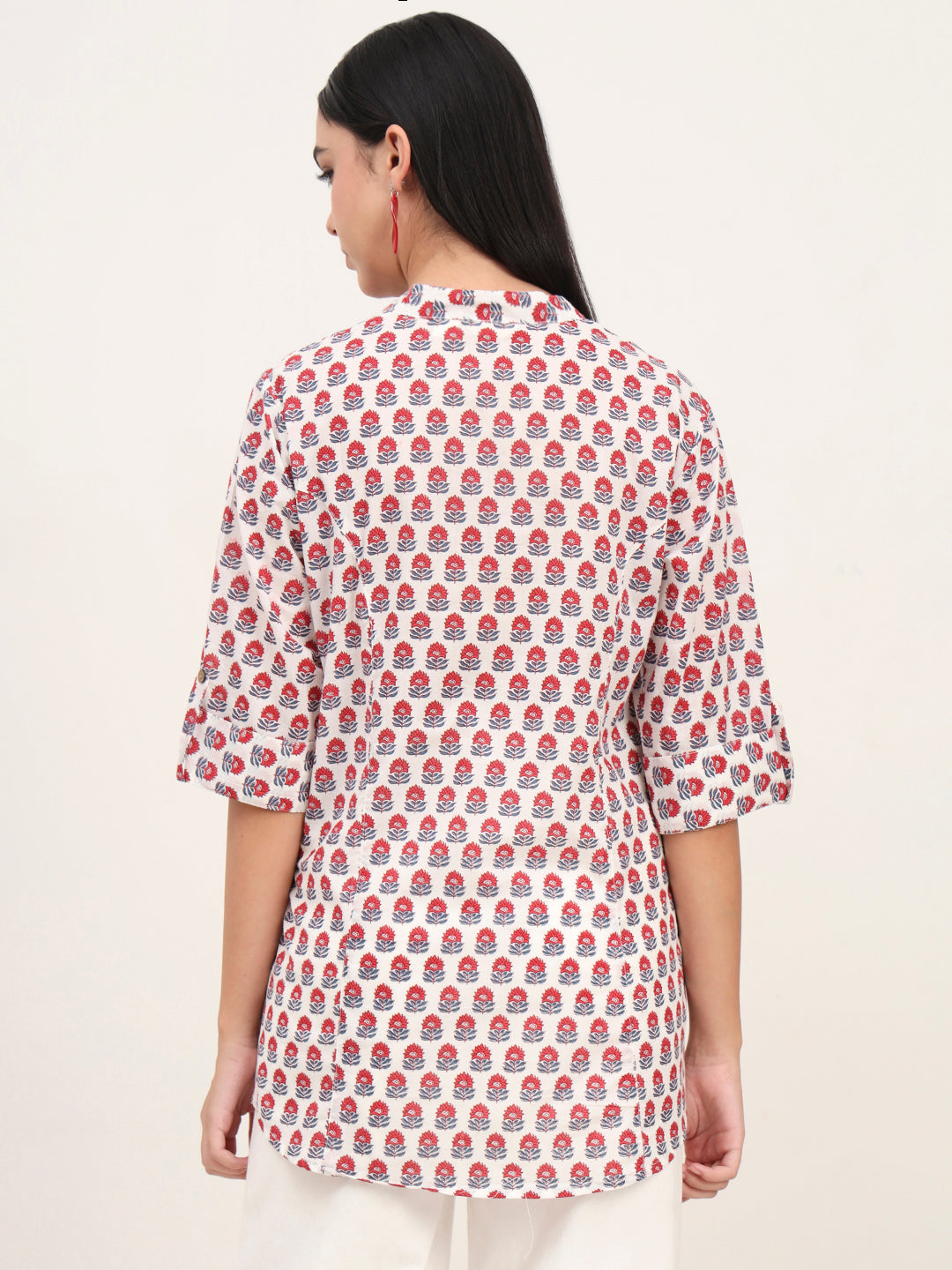 Divena White Cotton A-Line top