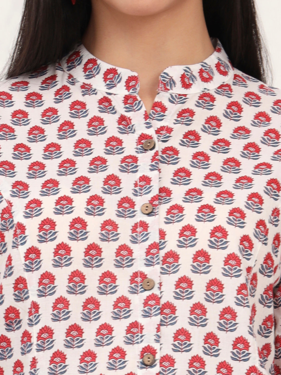 Divena White Cotton A-Line top