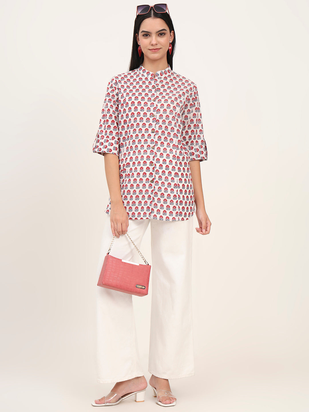 Divena White Cotton A-Line top