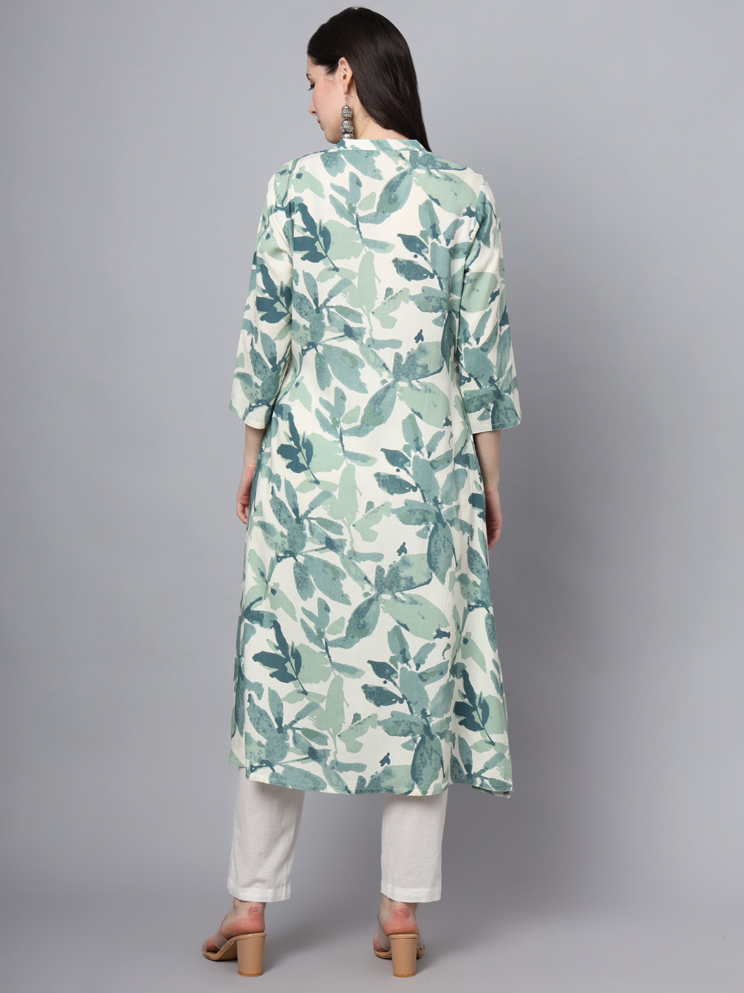 Divena A-Line White Rayon Kurta