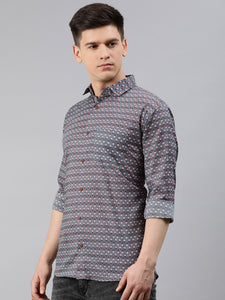 Millennial Men Grey Cotton  Full Sleeve  Shirt for Men-MMF0215