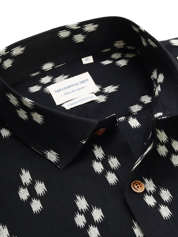 Millennial Men Black & White  Cotton  Full Sleeve  Shirt for Men-MMF0217