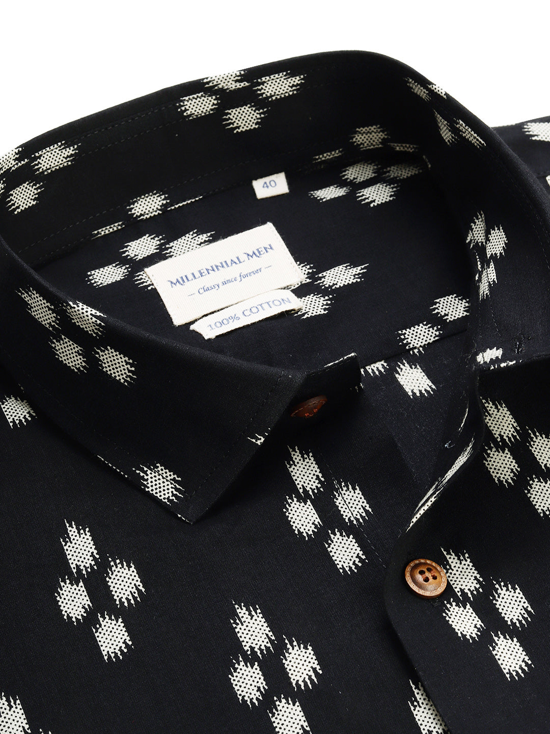 Millennial Men Black & White  Cotton  Full Sleeve  Shirt for Men-MMF0217